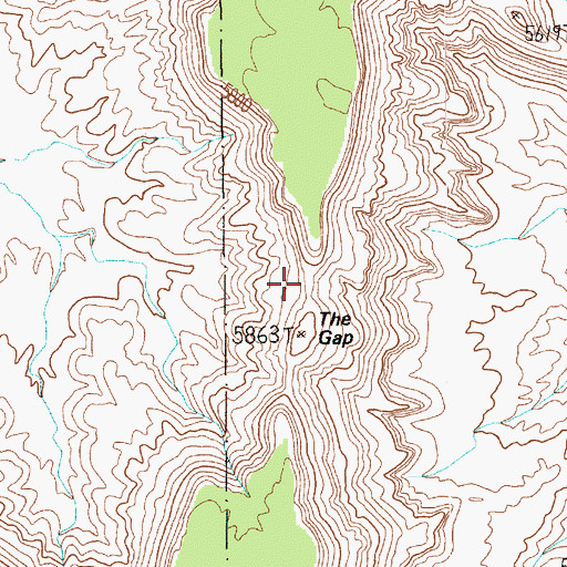 Topographic Map of The Gap, UT