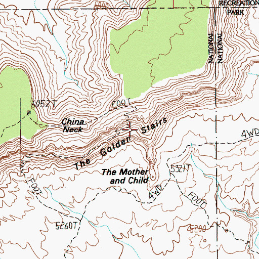 Topographic Map of The Golden Stairs, UT