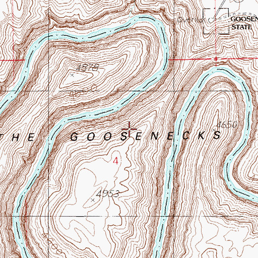 Topographic Map of The Goosenecks, UT
