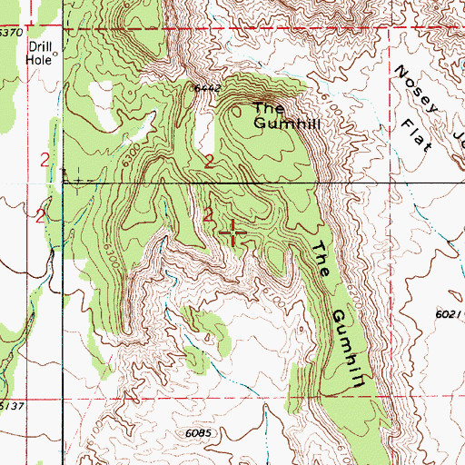 Topographic Map of The Gumhill, UT