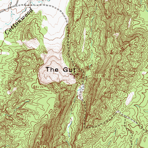 Topographic Map of The Gut, UT