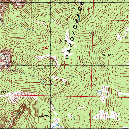 Topographic Map of The Hardscrabble, UT