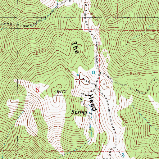 Topographic Map of The Head, UT