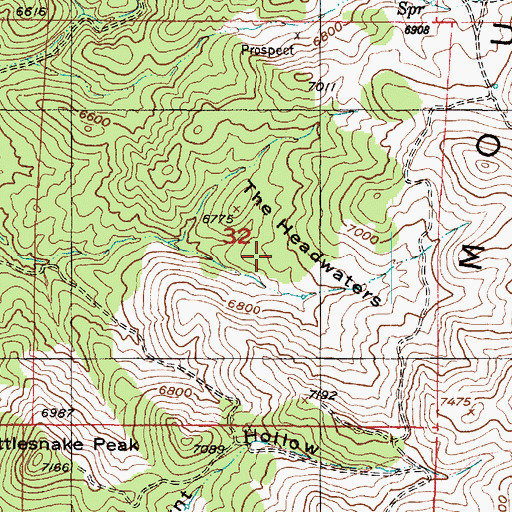 Topographic Map of The Headwaters, UT