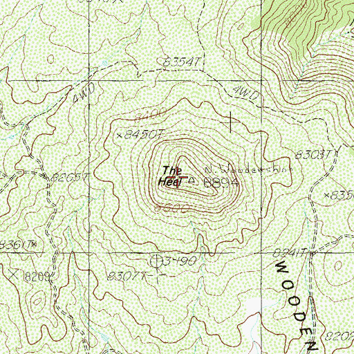 Topographic Map of The Heel, UT