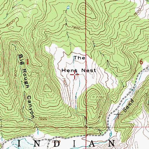 Topographic Map of The Hens Nest, UT