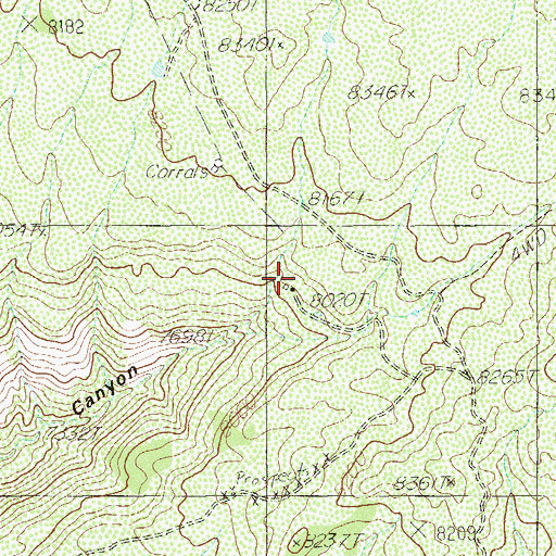 Topographic Map of The Hideout, UT
