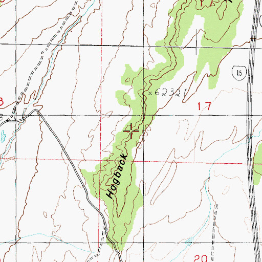 Topographic Map of The Hogback, UT