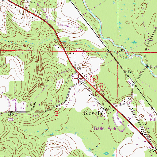 Topographic Map of First Baptist Church, AL