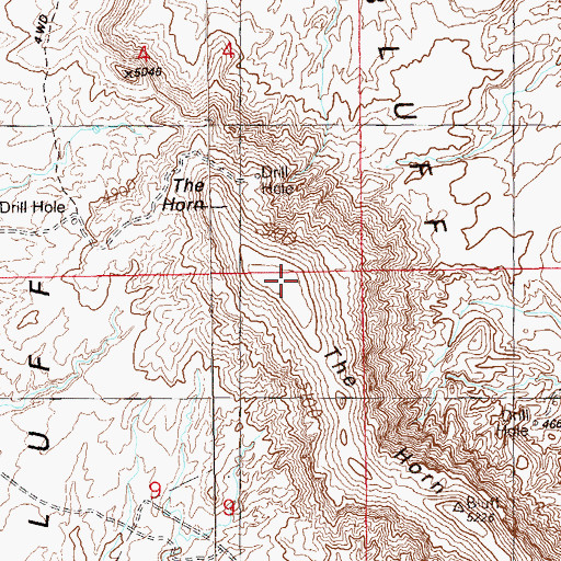 Topographic Map of The Horn, UT