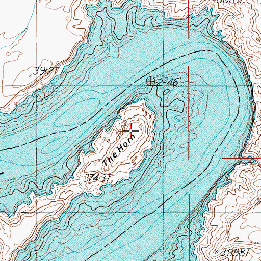 Topographic Map of The Horn, UT