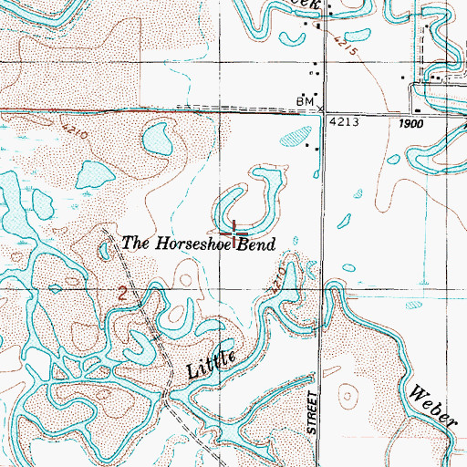 Topographic Map of The Horseshoe Bend, UT
