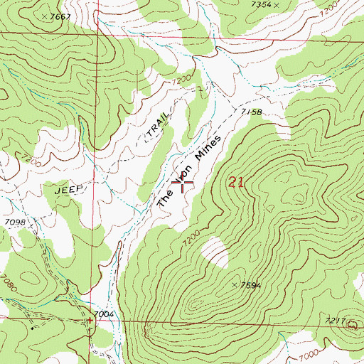 Topographic Map of The Iron Mines, UT
