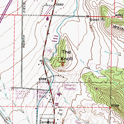 Topographic Map of The Knoll, UT