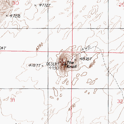 Topographic Map of The Knoll, UT