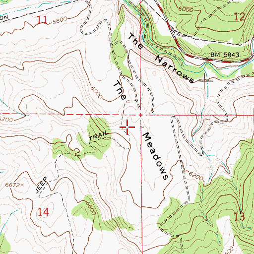 Topographic Map of The Meadows, UT
