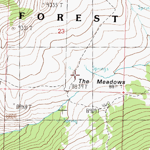 Topographic Map of The Meadows, UT
