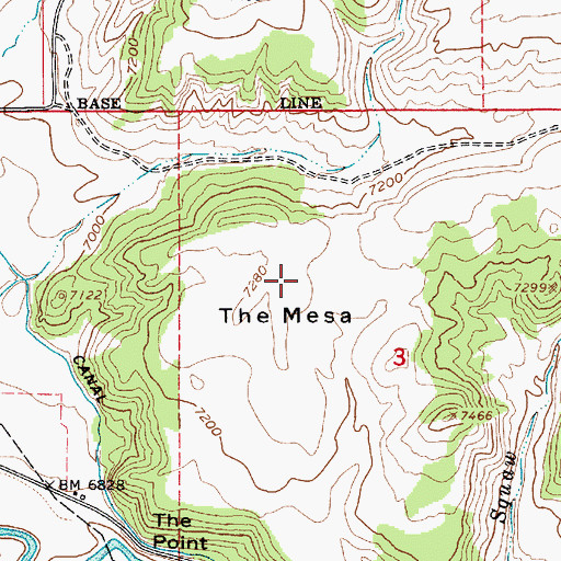 Topographic Map of The Mesa, UT