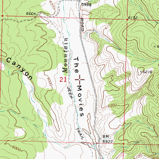 Topographic Map of The Movies, UT