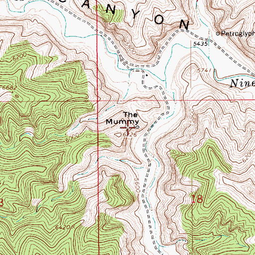 Topographic Map of The Mummy, UT