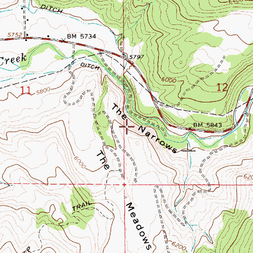 Topographic Map of The Narrows, UT