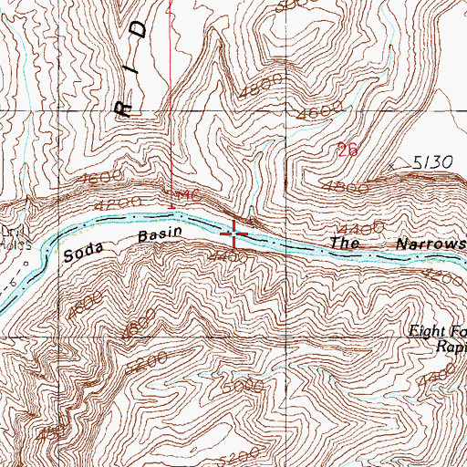 Topographic Map of The Narrows, UT