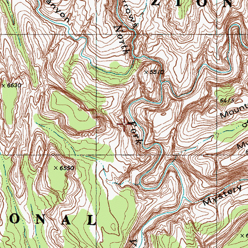 Topographic Map of The Narrows, UT