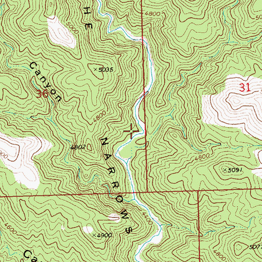 Topographic Map of The Narrows, UT