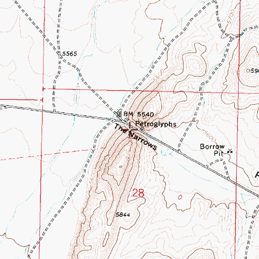 Topographic Map of The Narrows, UT