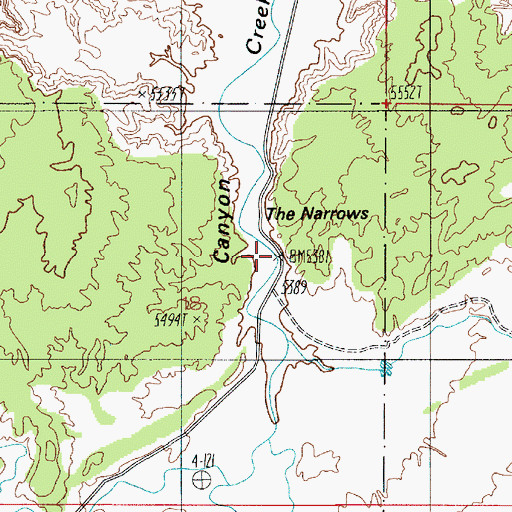 Topographic Map of The Narrows, UT