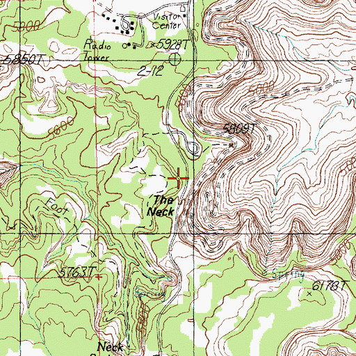 Topographic Map of The Neck, UT