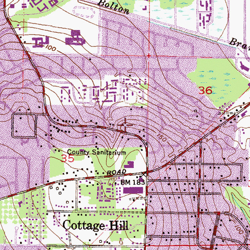 Topographic Map of First Church of the Nazarene, AL