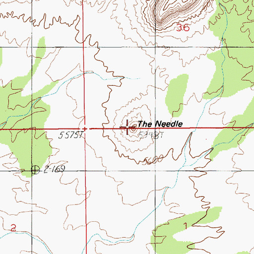 Topographic Map of The Needle, UT