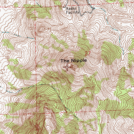 Topographic Map of The Nipple, UT