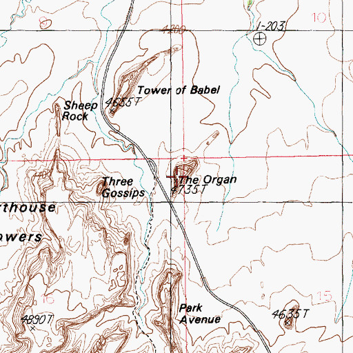 Topographic Map of The Organ, UT