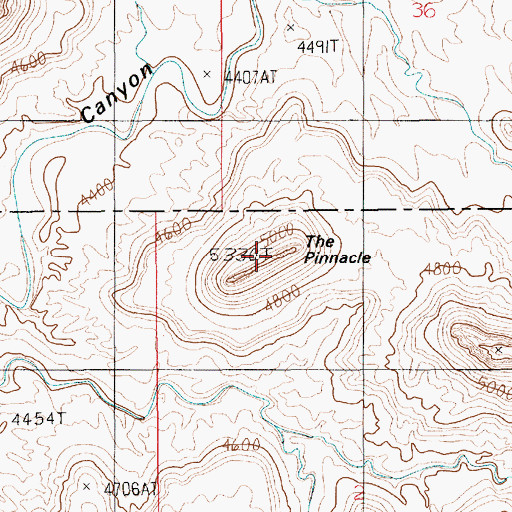 Topographic Map of The Pinnacle, UT