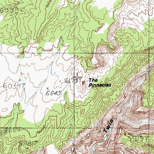 Topographic Map of The Pinnacles, UT