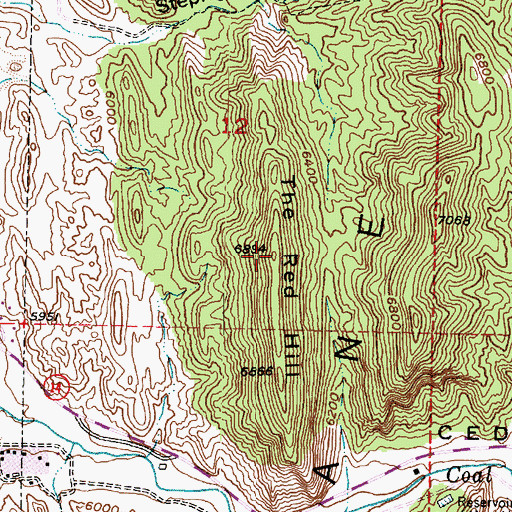 Topographic Map of The Red Hill, UT