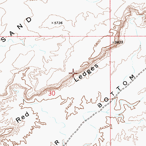 Topographic Map of The Red Ledges, UT