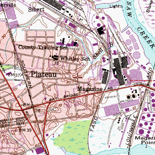 Topographic Map of Hopewell Baptist Church of Magazine Point, AL