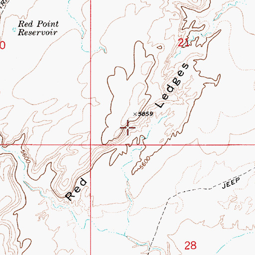Topographic Map of The Red Ledges, UT