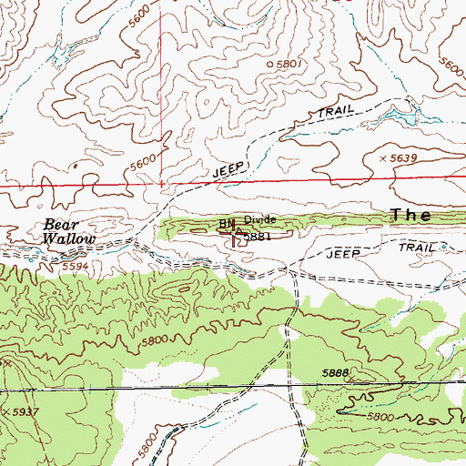 Topographic Map of The Reef, UT