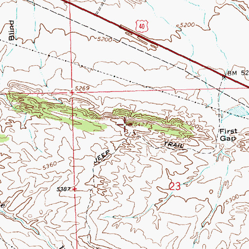 Topographic Map of The Rim Rock, UT