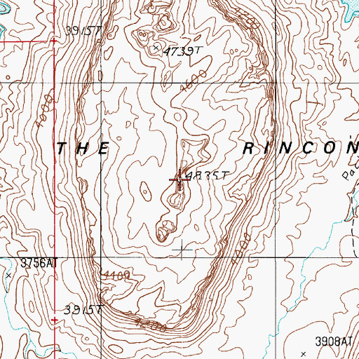 Topographic Map of The Rincon, UT