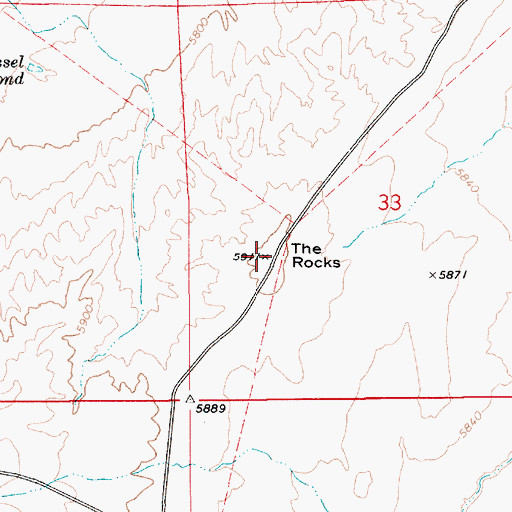 Topographic Map of The Rocks, UT