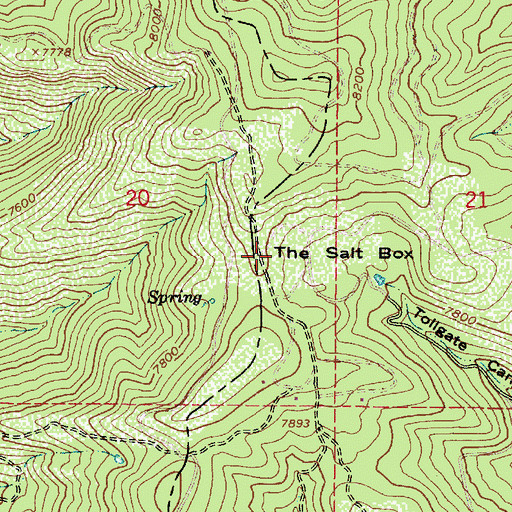 Topographic Map of The Salt Box, UT