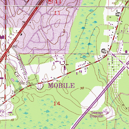 Topographic Map of First Independent Methodist Church, AL