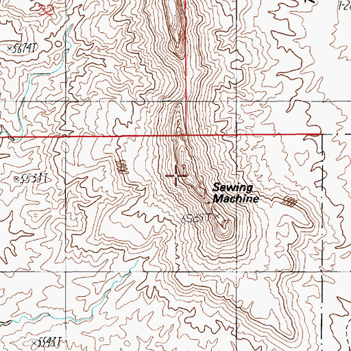 Topographic Map of The Sewing Machine, UT