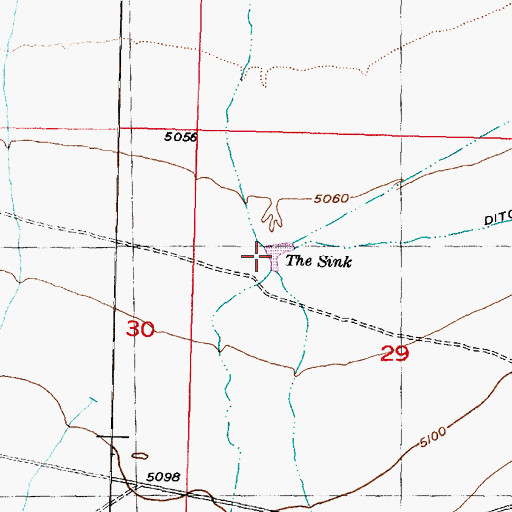 Topographic Map of The Sink, UT