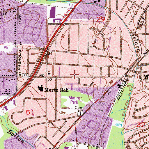 Topographic Map of First Southern Methodist Church, AL